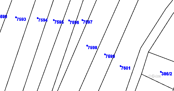 Parcela st. 7598 v KÚ Křídlůvky, Katastrální mapa