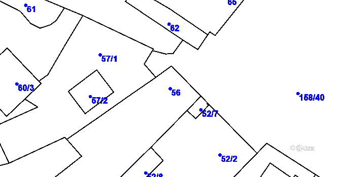 Parcela st. 56 v KÚ Valtrovice, Katastrální mapa