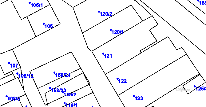 Parcela st. 121 v KÚ Valtrovice, Katastrální mapa
