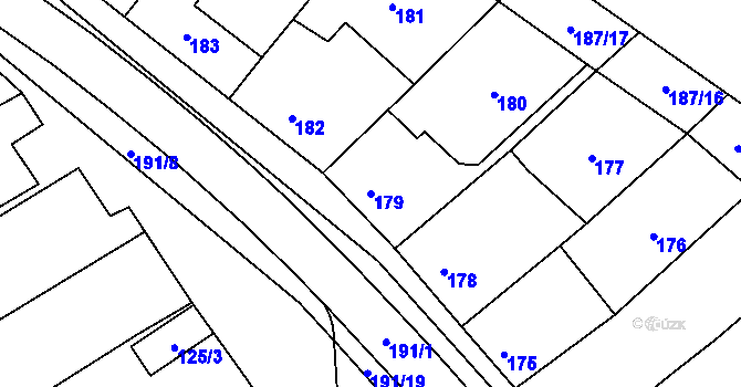 Parcela st. 179 v KÚ Valtrovice, Katastrální mapa