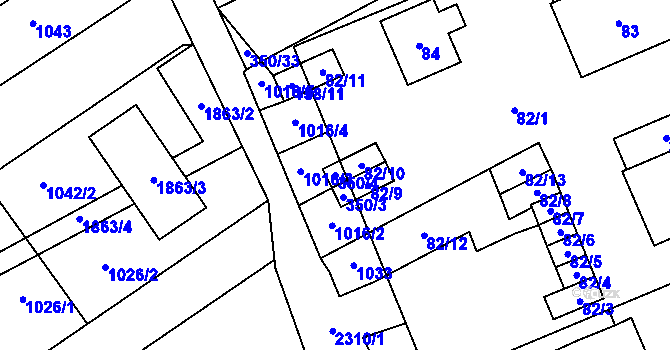 Parcela st. 350/4 v KÚ Valtrovice, Katastrální mapa