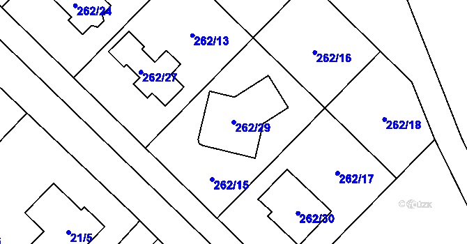 Parcela st. 262/29 v KÚ Valtrovice, Katastrální mapa
