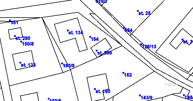 Parcela st. 209 v KÚ Valy u Mariánských Lázní, Katastrální mapa