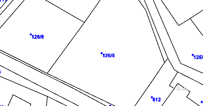 Parcela st. 126/5 v KÚ Valy u Mariánských Lázní, Katastrální mapa