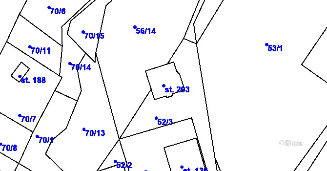 Parcela st. 293 v KÚ Valy u Mariánských Lázní, Katastrální mapa