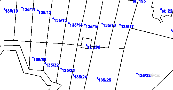 Parcela st. 298 v KÚ Valy u Mariánských Lázní, Katastrální mapa