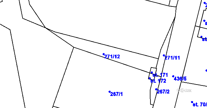 Parcela st. 271/12 v KÚ Valy nad Labem, Katastrální mapa