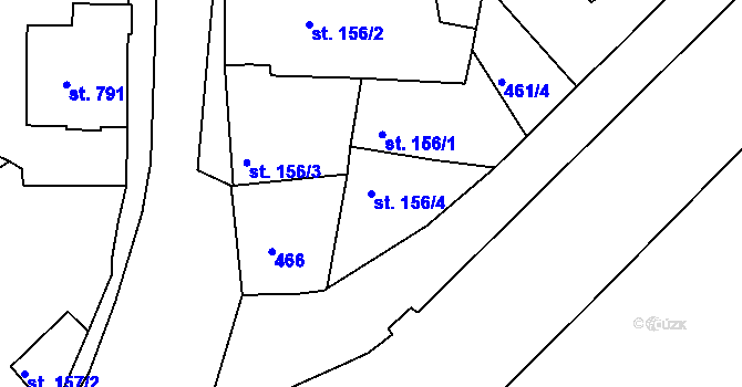 Parcela st. 156/4 v KÚ Vamberk, Katastrální mapa