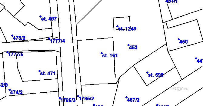 Parcela st. 161 v KÚ Vamberk, Katastrální mapa