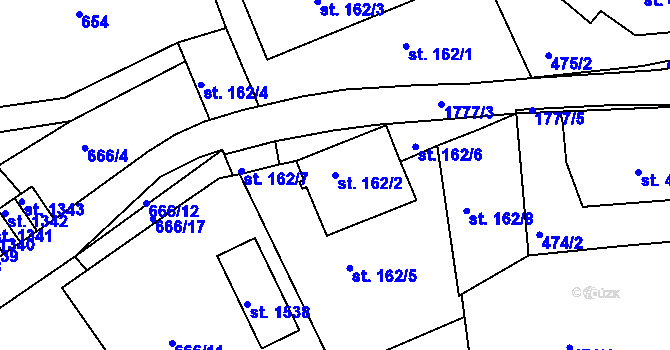 Parcela st. 162/2 v KÚ Vamberk, Katastrální mapa