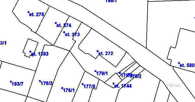 Parcela st. 272 v KÚ Vamberk, Katastrální mapa
