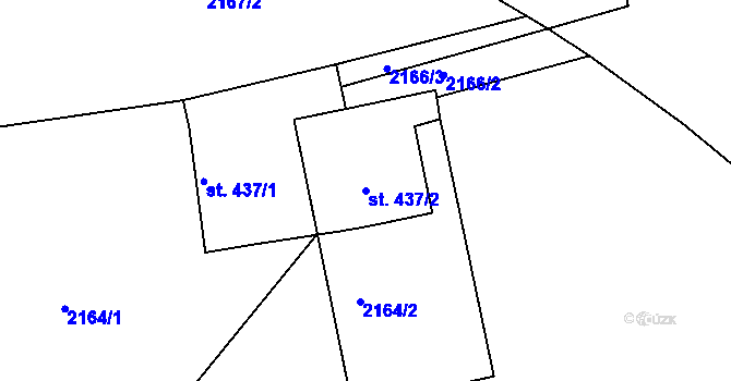 Parcela st. 437/2 v KÚ Vamberk, Katastrální mapa