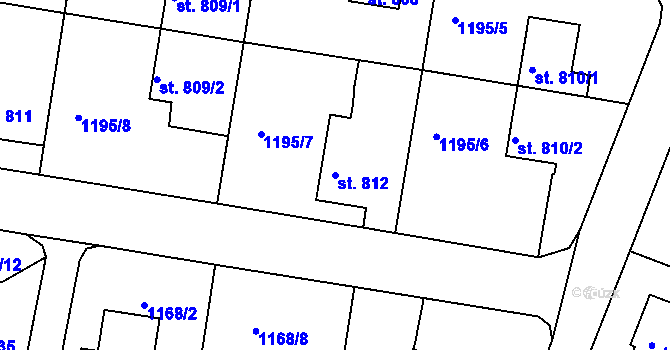 Parcela st. 812 v KÚ Vamberk, Katastrální mapa