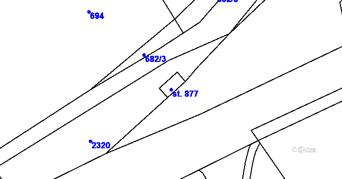 Parcela st. 877 v KÚ Vamberk, Katastrální mapa