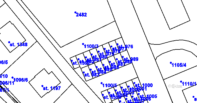 Parcela st. 979 v KÚ Vamberk, Katastrální mapa