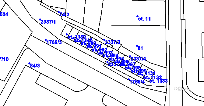 Parcela st. 994 v KÚ Vamberk, Katastrální mapa