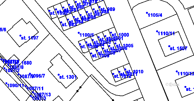 Parcela st. 1008 v KÚ Vamberk, Katastrální mapa