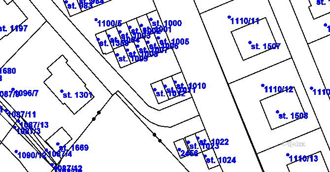 Parcela st. 1011 v KÚ Vamberk, Katastrální mapa