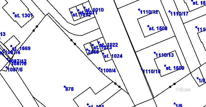 Parcela st. 1024 v KÚ Vamberk, Katastrální mapa