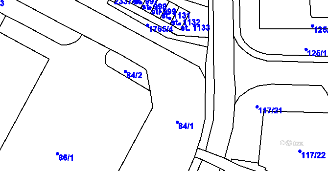 Parcela st. 84 v KÚ Vamberk, Katastrální mapa