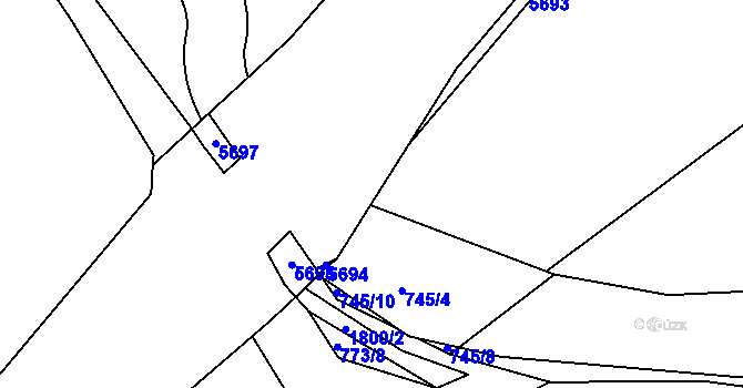 Parcela st. 744/6 v KÚ Vamberk, Katastrální mapa