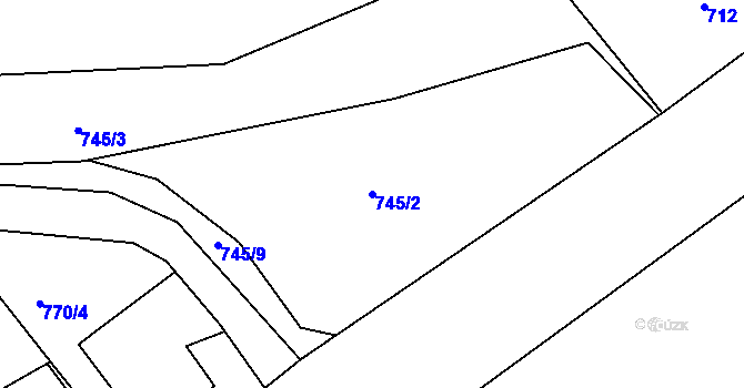 Parcela st. 745/2 v KÚ Vamberk, Katastrální mapa