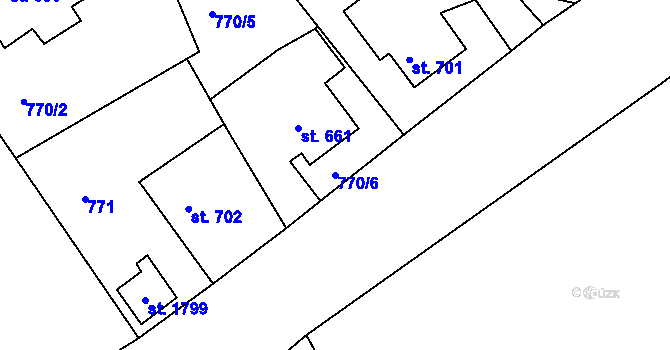Parcela st. 770/6 v KÚ Vamberk, Katastrální mapa