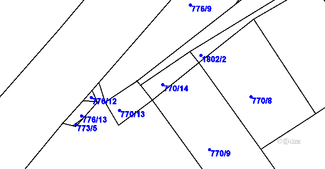 Parcela st. 770/14 v KÚ Vamberk, Katastrální mapa
