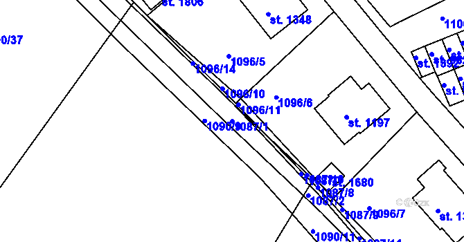 Parcela st. 1087/1 v KÚ Vamberk, Katastrální mapa