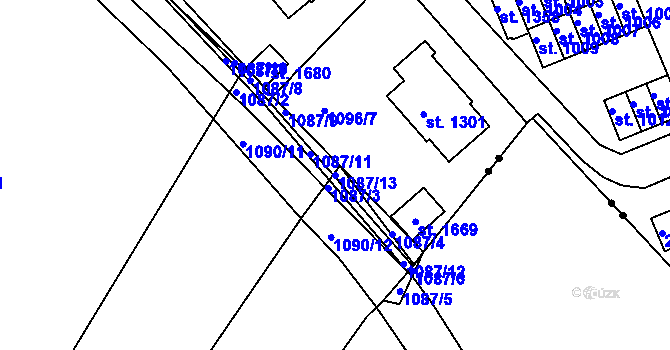 Parcela st. 1087/13 v KÚ Vamberk, Katastrální mapa