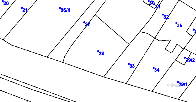 Parcela st. 28 v KÚ Vaňov, Katastrální mapa