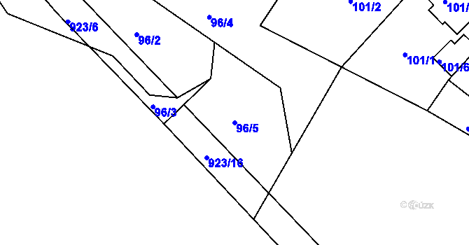 Parcela st. 96/5 v KÚ Vaňov, Katastrální mapa