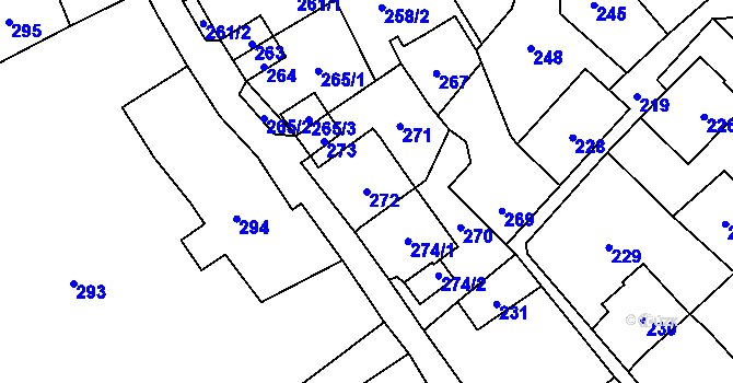 Parcela st. 272 v KÚ Vaňov, Katastrální mapa
