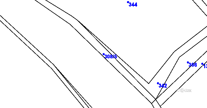 Parcela st. 308/5 v KÚ Vanov, Katastrální mapa