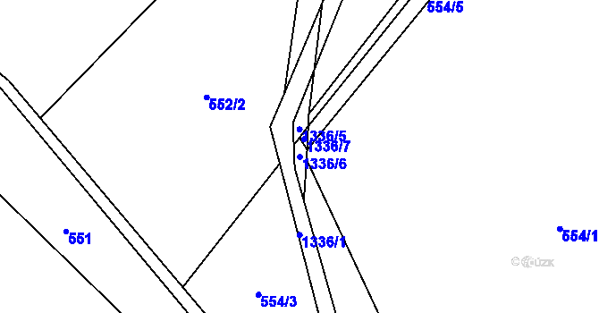 Parcela st. 1336/6 v KÚ Vanov, Katastrální mapa