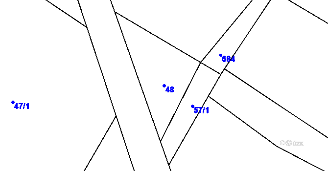 Parcela st. 48 v KÚ Vanov, Katastrální mapa