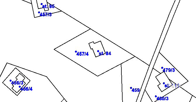 Parcela st. 84 v KÚ Vanov, Katastrální mapa