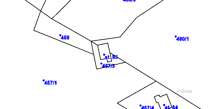 Parcela st. 85 v KÚ Vanov, Katastrální mapa