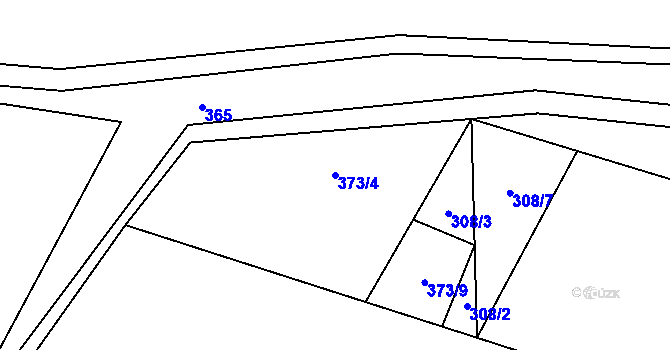 Parcela st. 373/4 v KÚ Vanov, Katastrální mapa