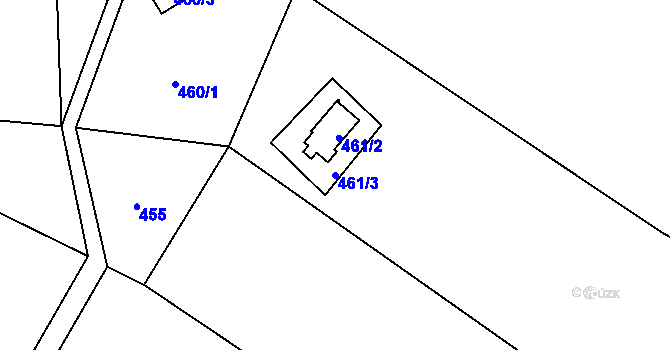 Parcela st. 461/3 v KÚ Vanov, Katastrální mapa