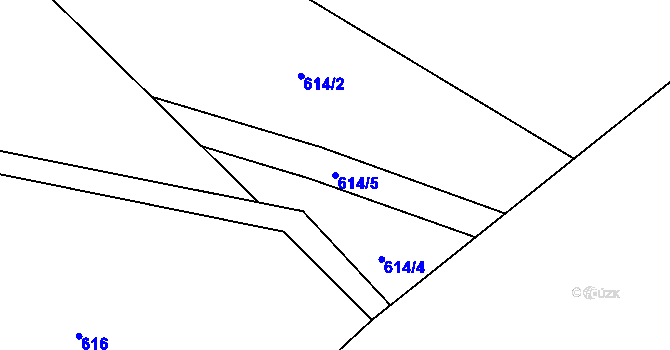 Parcela st. 614/5 v KÚ Vanov, Katastrální mapa