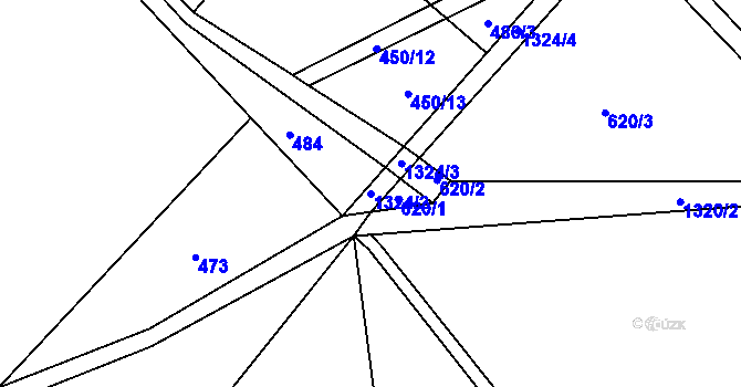 Parcela st. 1324/2 v KÚ Vanov, Katastrální mapa