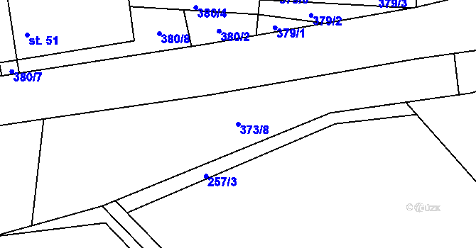 Parcela st. 373/8 v KÚ Vanov, Katastrální mapa
