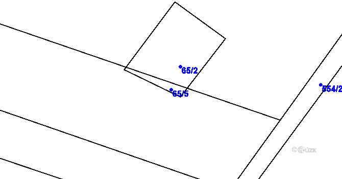 Parcela st. 65/5 v KÚ Drválovice, Katastrální mapa