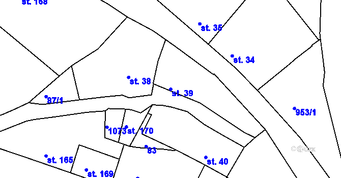 Parcela st. 39 v KÚ Vanovice, Katastrální mapa