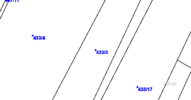 Parcela st. 433/3 v KÚ Vanovice, Katastrální mapa