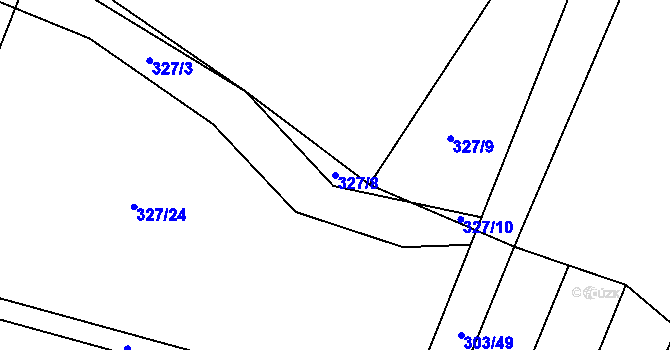 Parcela st. 327/8 v KÚ Vanovice, Katastrální mapa