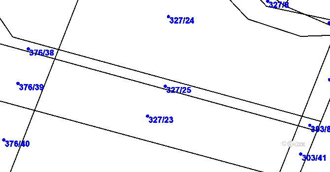 Parcela st. 327/25 v KÚ Vanovice, Katastrální mapa