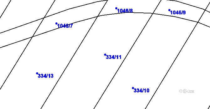 Parcela st. 334/11 v KÚ Vanovice, Katastrální mapa