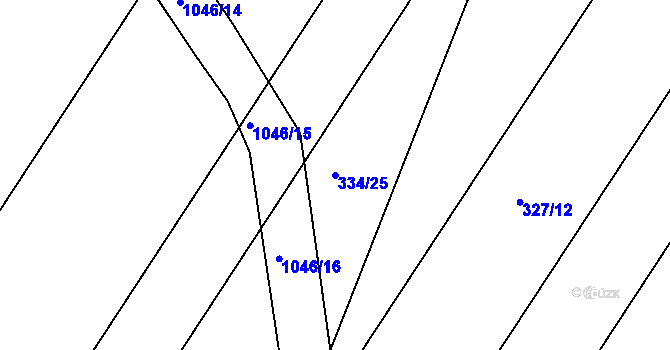 Parcela st. 334/25 v KÚ Vanovice, Katastrální mapa
